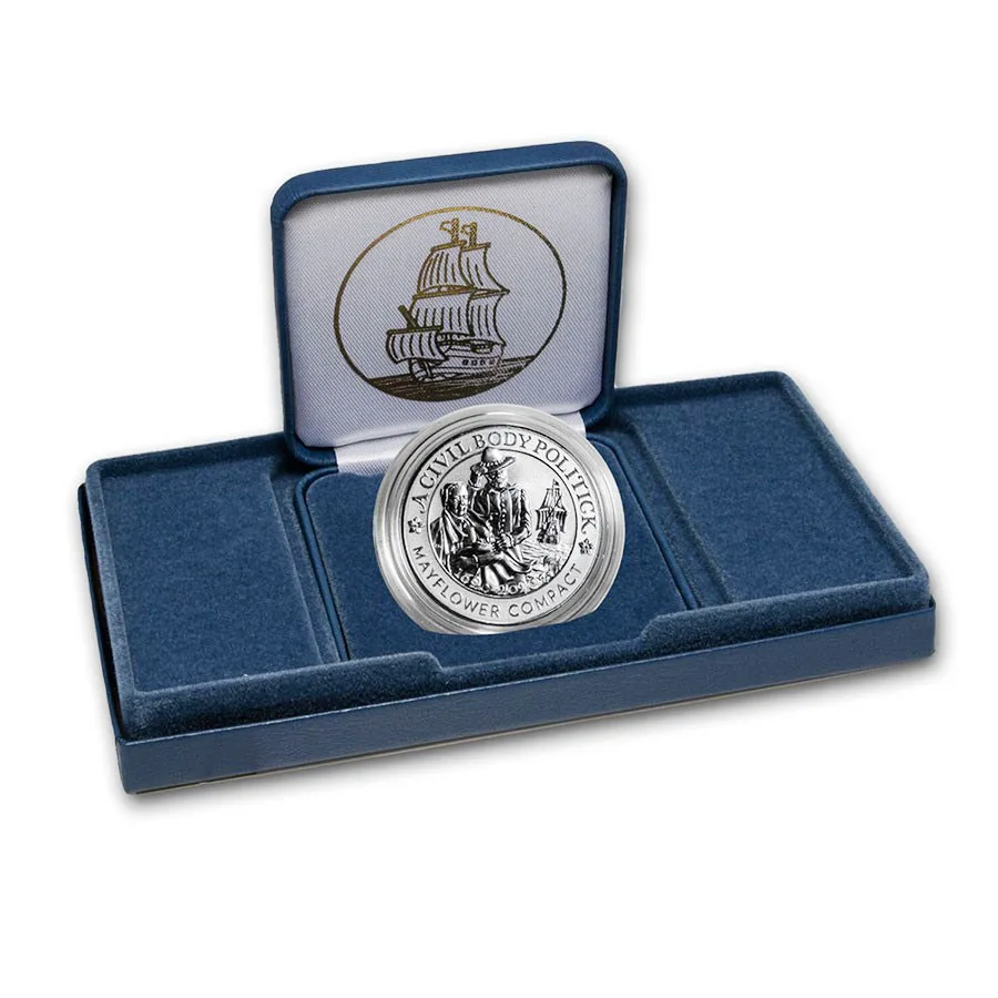 2020-P Silver Mayflower 400th Anniversary Reverse Proof Medal - Image 3