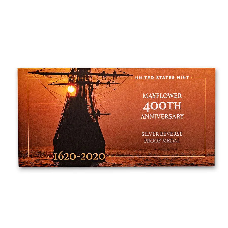 2020-P Silver Mayflower 400th Anniversary Reverse Proof Medal - Image 4
