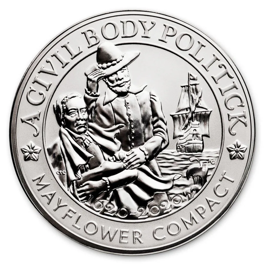 2020-P Silver Mayflower 400th Anniversary Reverse Proof Medal - Image 2