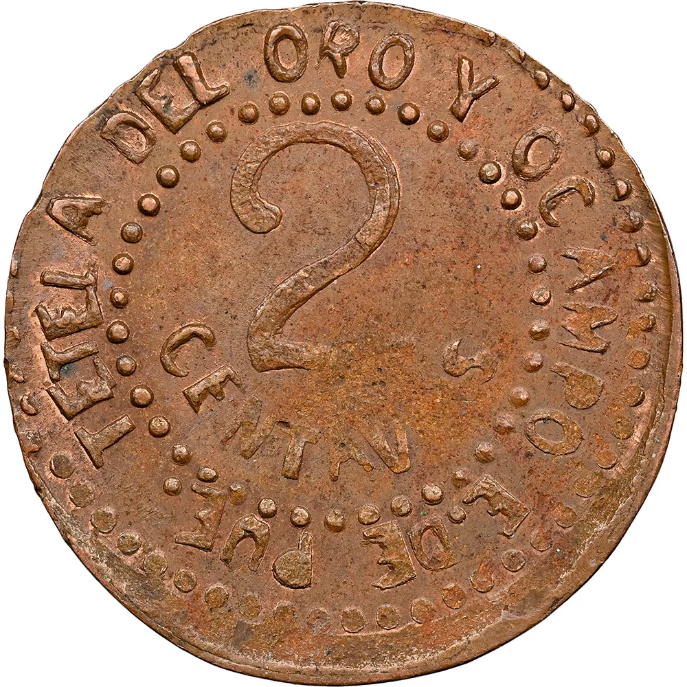 1915 Mexico Dos Centavo Puebla/Tetela "E. DE PU." NGC MS 63