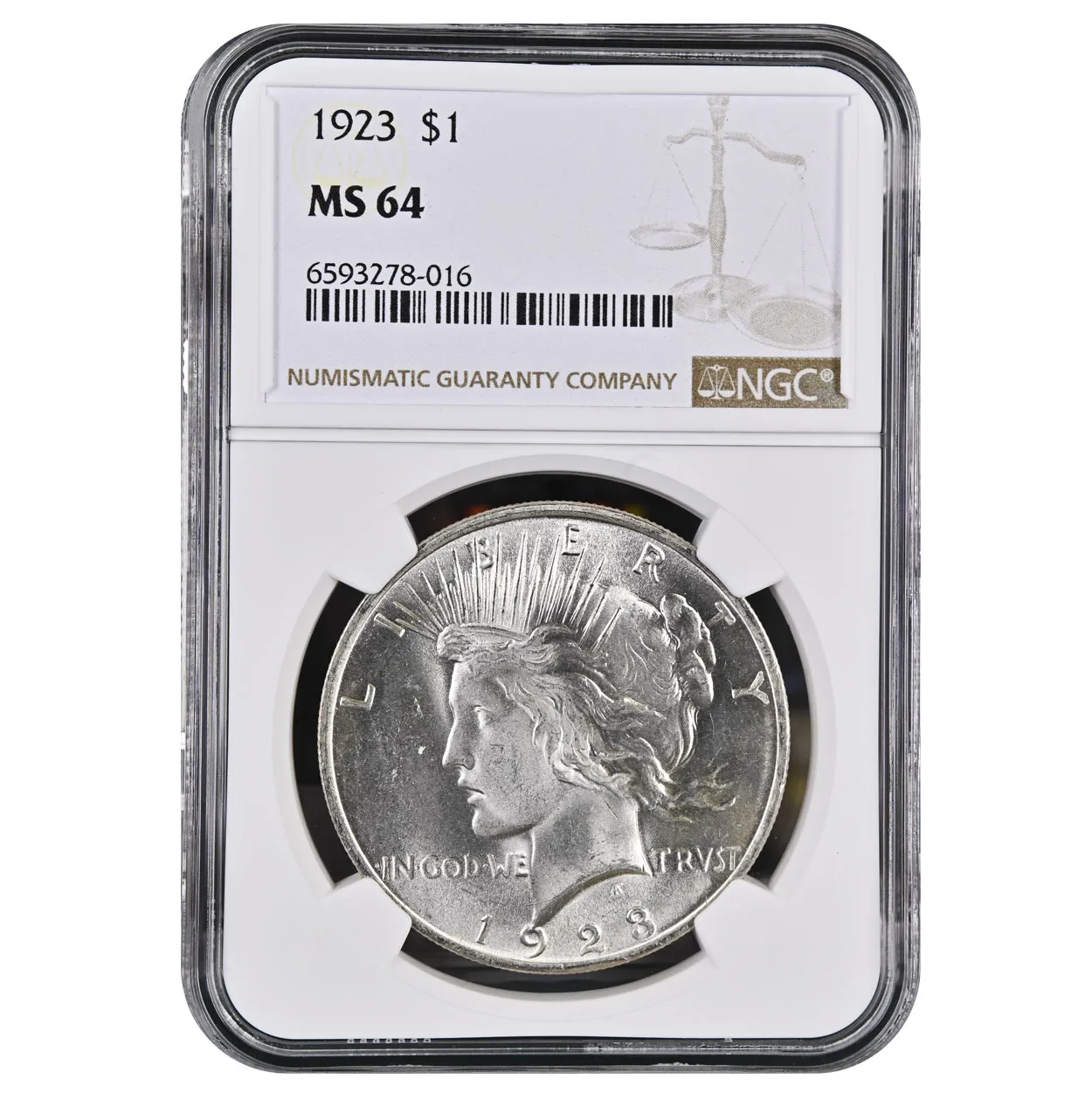 1923 $1 Peace Dollar NGC MS64