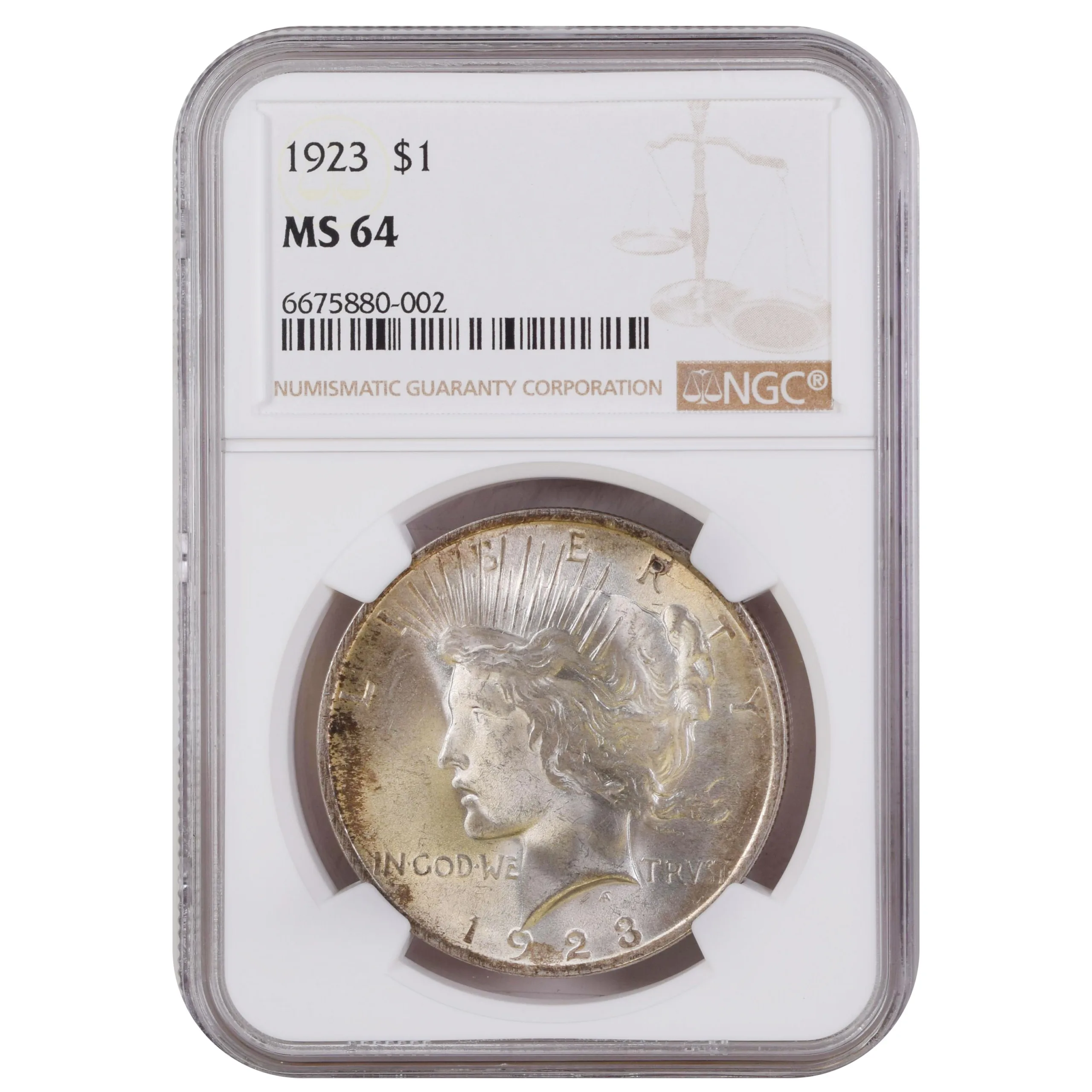 1923 $1 Peace Dollar NGC MS64