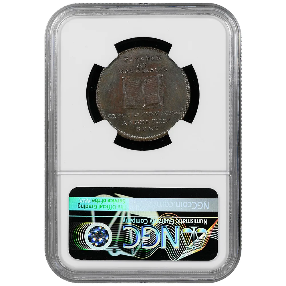 1790s Great Britain Suffolk-Bury 1/2 Penny Token D&H-29D NGC UNC Details - Image 2