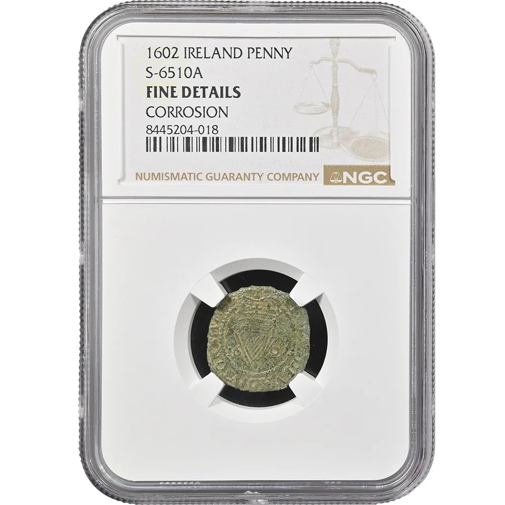1602 Ireland Penny S-6510A NGC Fine Details