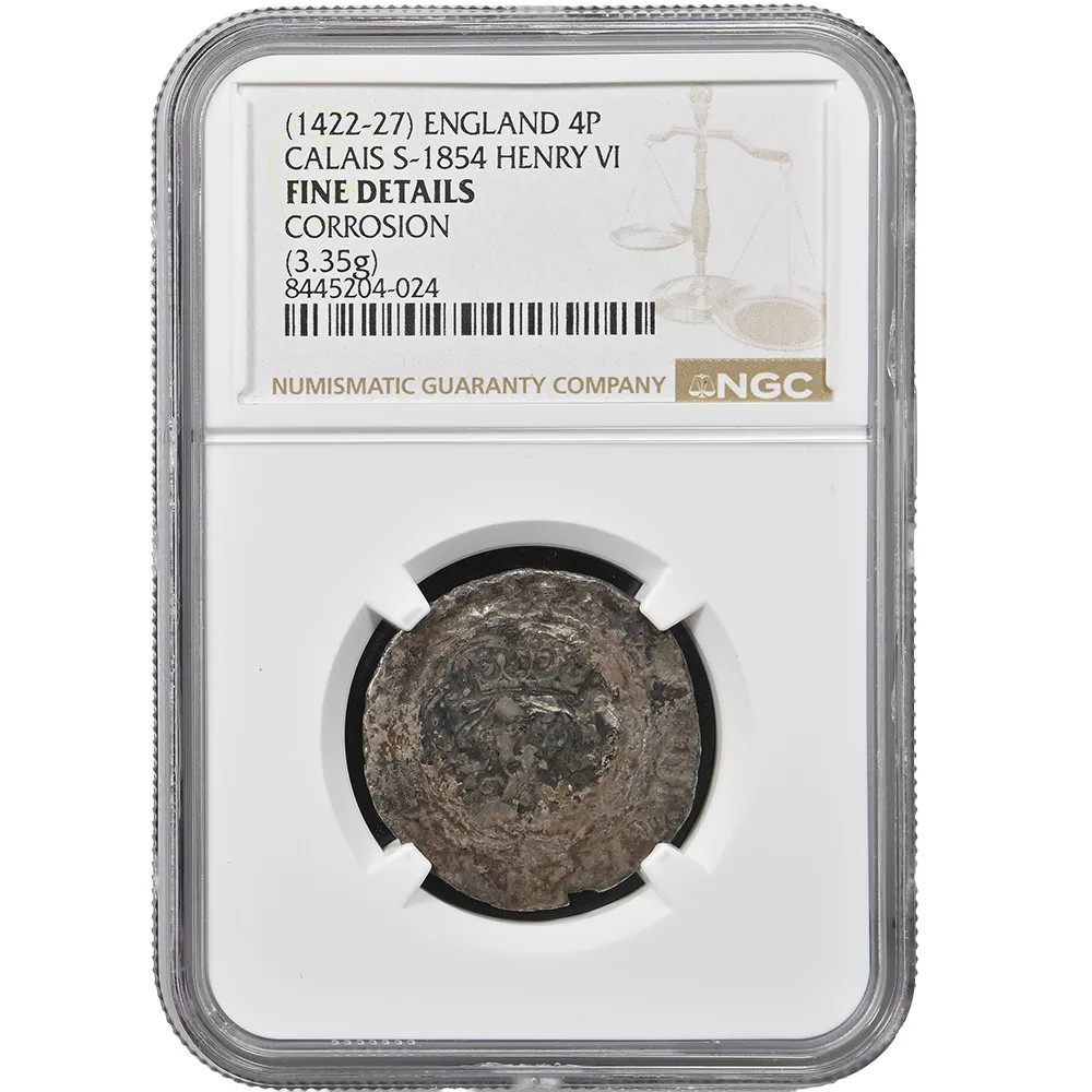 1422-1427 England 4 Pence Calais Henry VI S-1854 NGC Fine Details