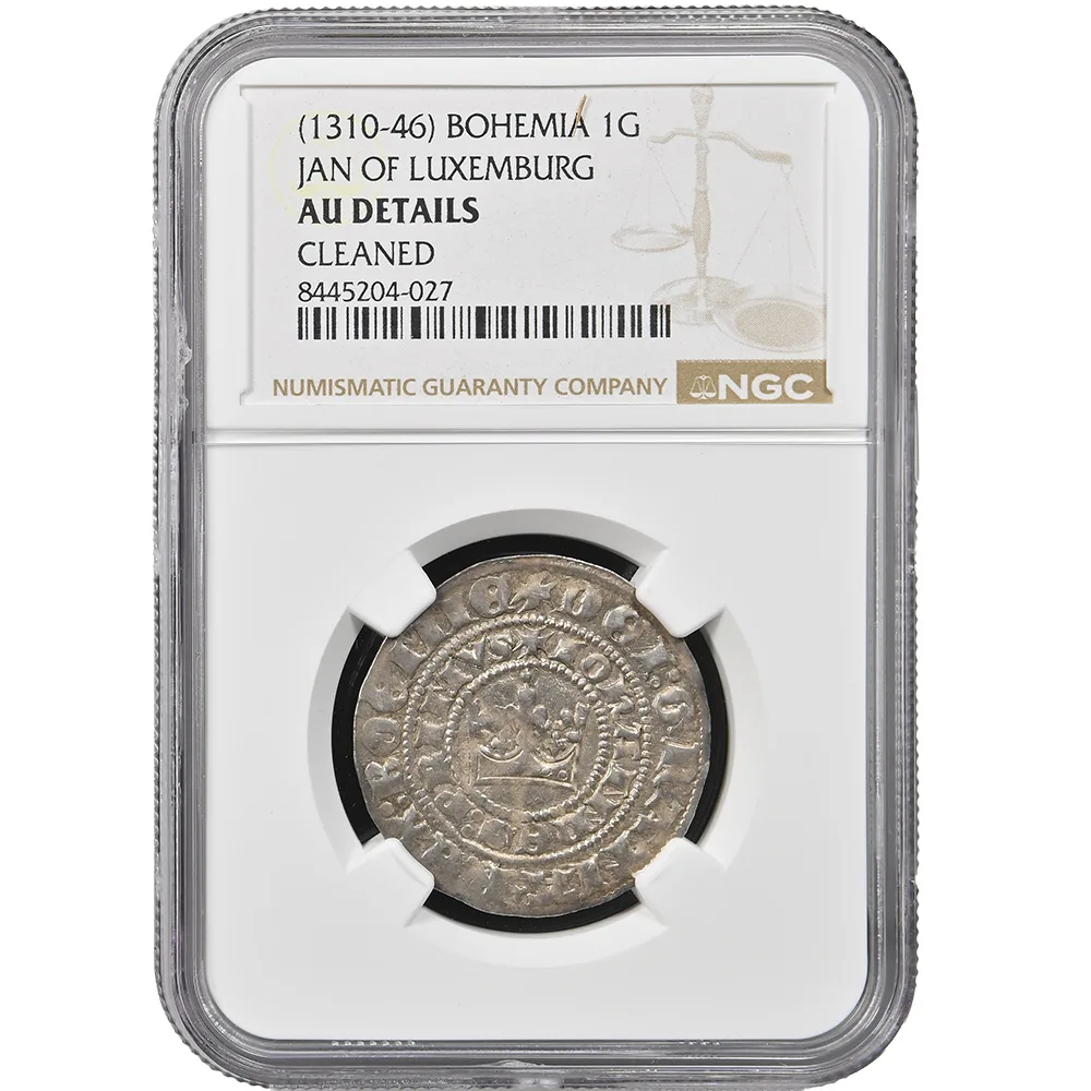 1310-1346 Bohemia 1 Groschen Jan of Luxemburg NGC AU Details