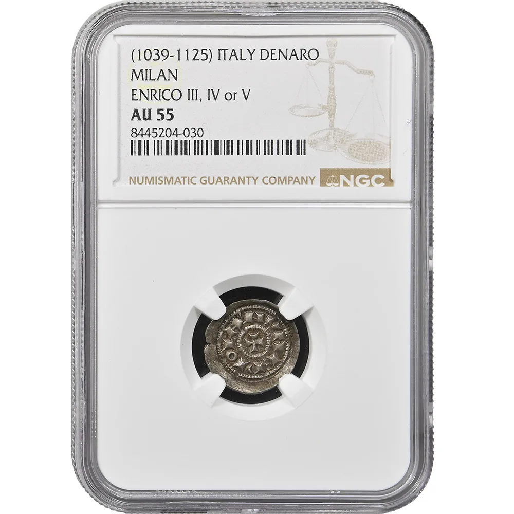 1039-1125 Italy Milan Denaro Enrico III, IV or V NGC AU55