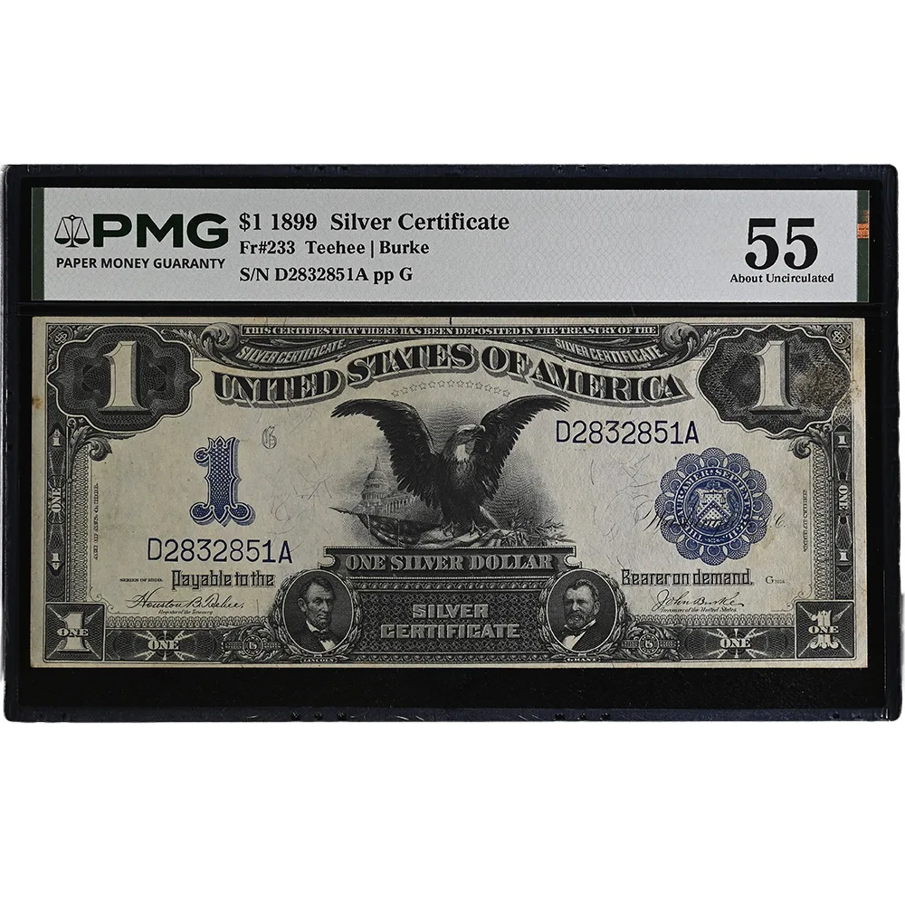 1899 $1 Black Eagle Silver Certificate Fr#233 PMG AU 55