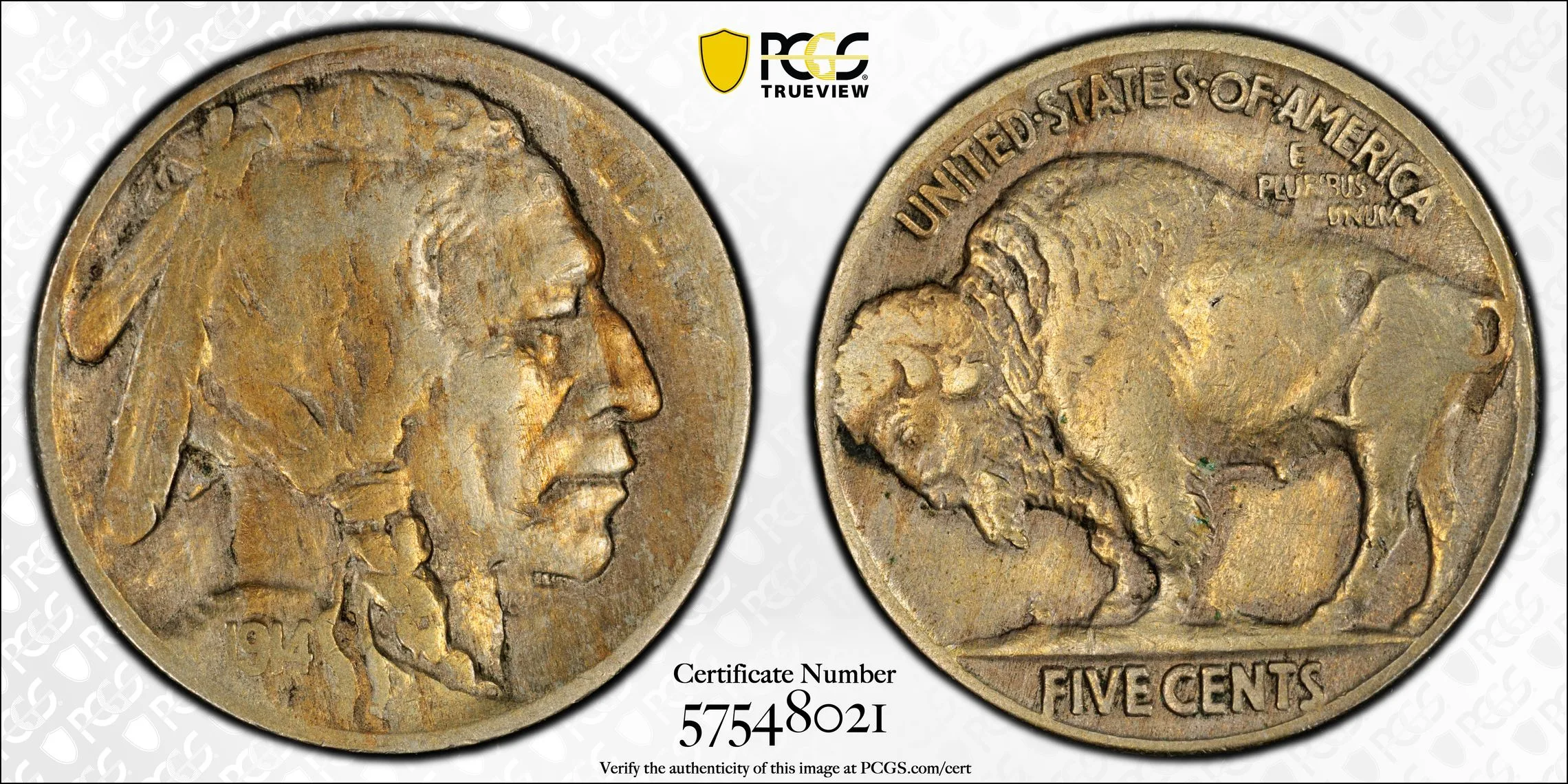 1914 5C Buffalo Nickel NGC VF25 - Image 2