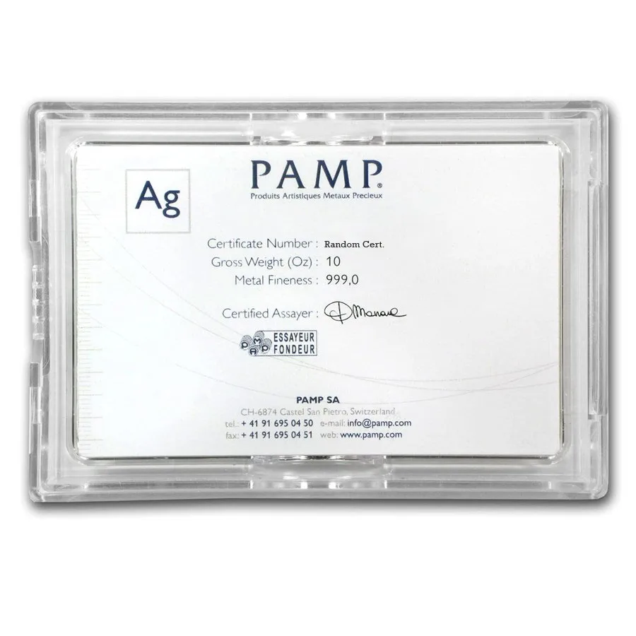 10 oz Silver Pamp Bar - In Assay - Image 2