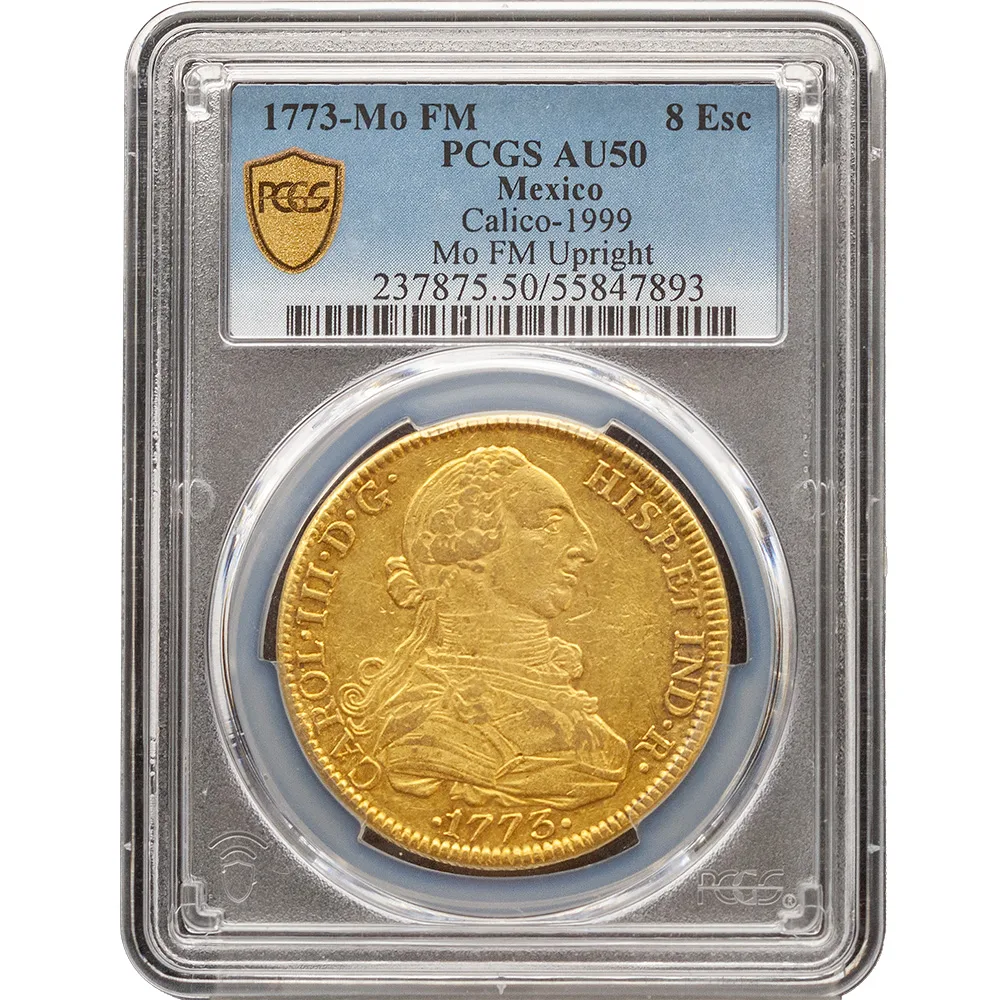 1773-MO|FF Mexico Charles III 8 Escudos PCGS AU 50