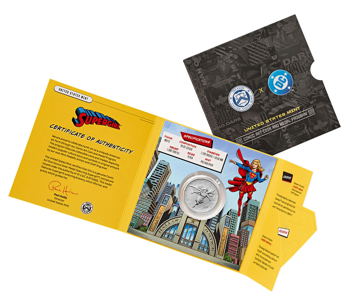 2026 Comic Art 1 oz Silver Medal– Supergirl™ - Image 3