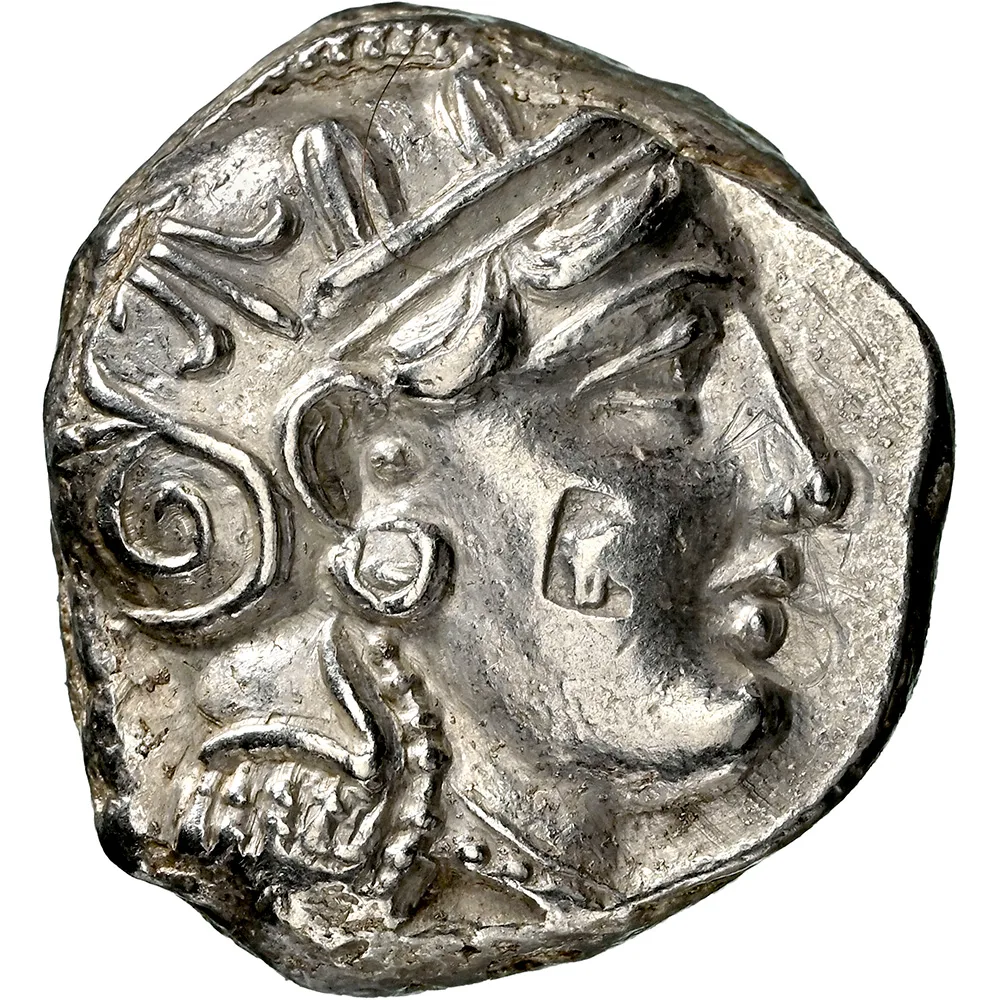 393-294 BC Attica Athens AR Tetradrachm Athena/Owl NGC AU Strike 5/5