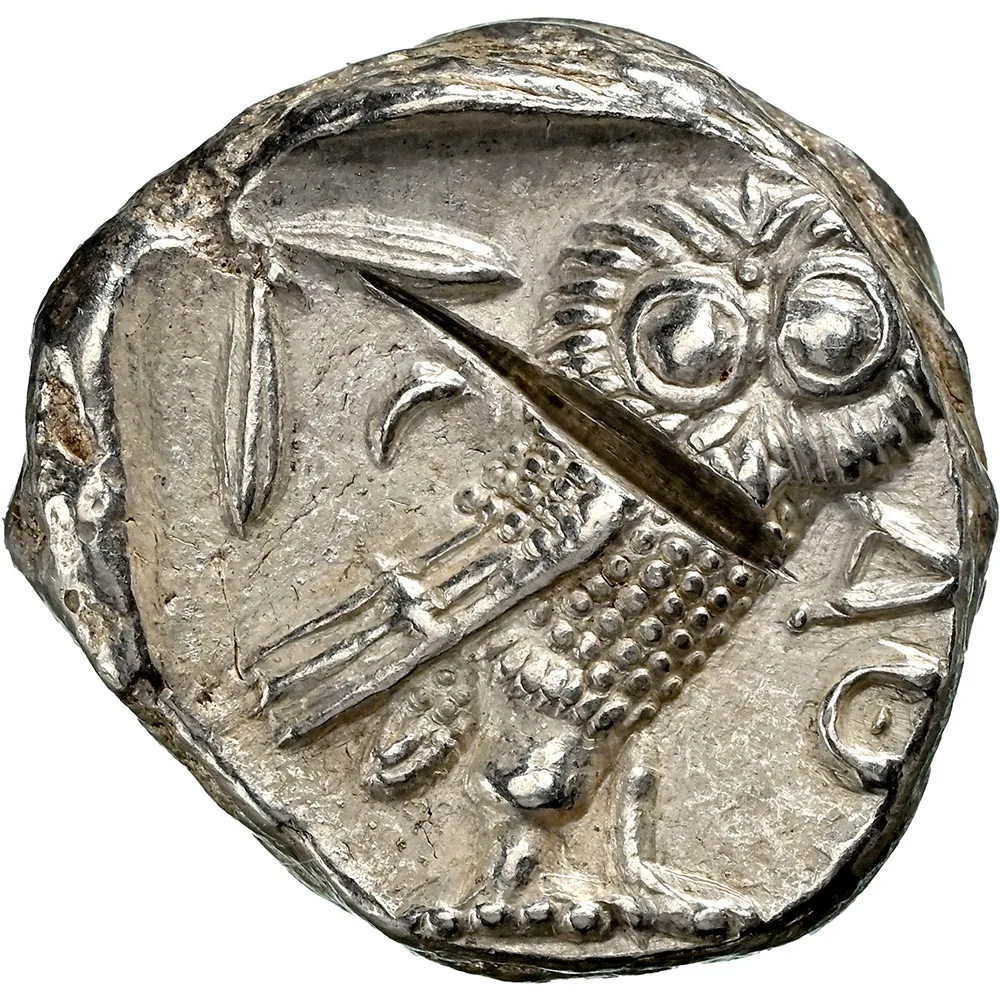 393-294 BC Attica Athens AR Tetradrachm Athena/Owl NGC AU Strike 5/5