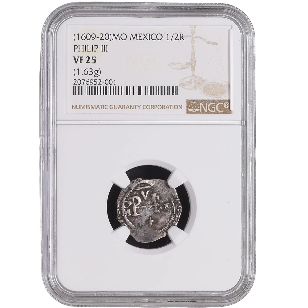 1609-20 Mo Mexico 1/2 Real Philip III NGC VF 25