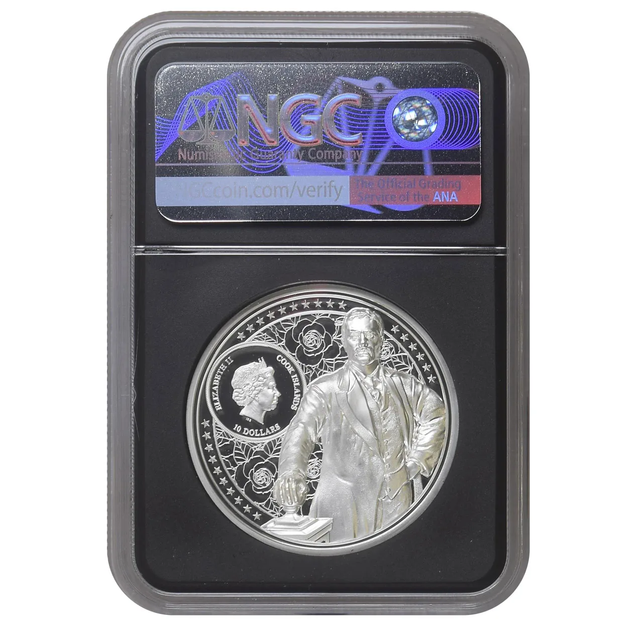 2022 Theodore Roosevelt 2 oz Silver S$10 NGC PF70 Ultra Cameo - Image 2