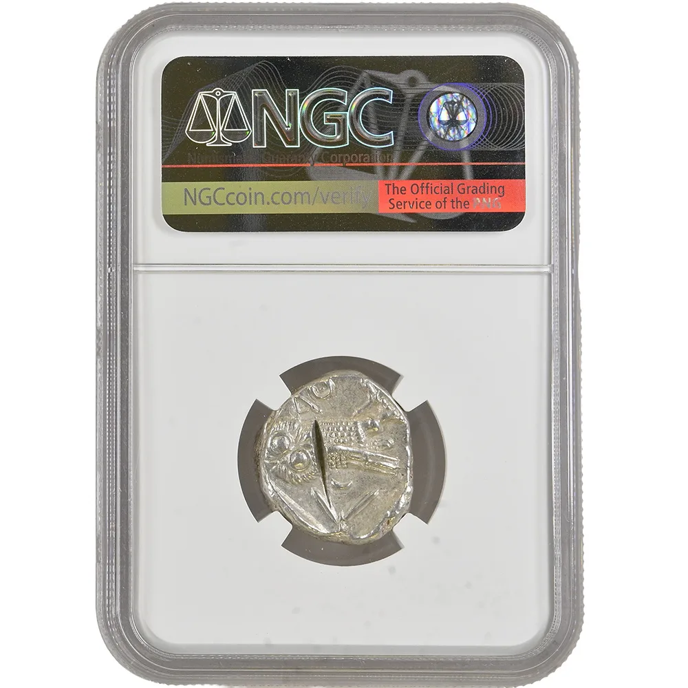 393-294 BC Attica Athens AR Tetradrachm Athena/Owl NGC AU Strike 5/5
