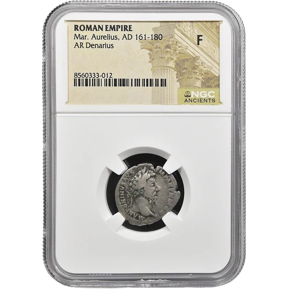 Roman Empire Marcus Aurelius AD 161-180 AR Denarius Rome NGC F