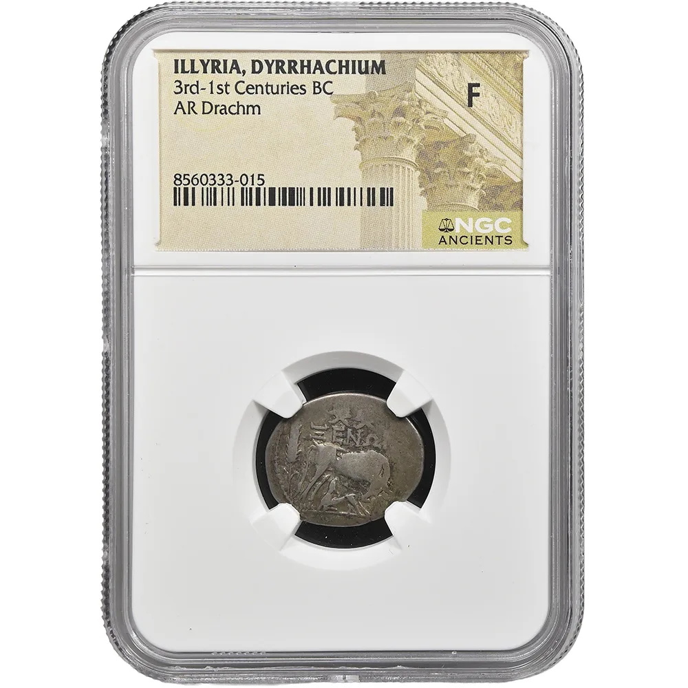 3rd-1st Centuries BC Illyria Dyrrhachium AR Drachm NGC F