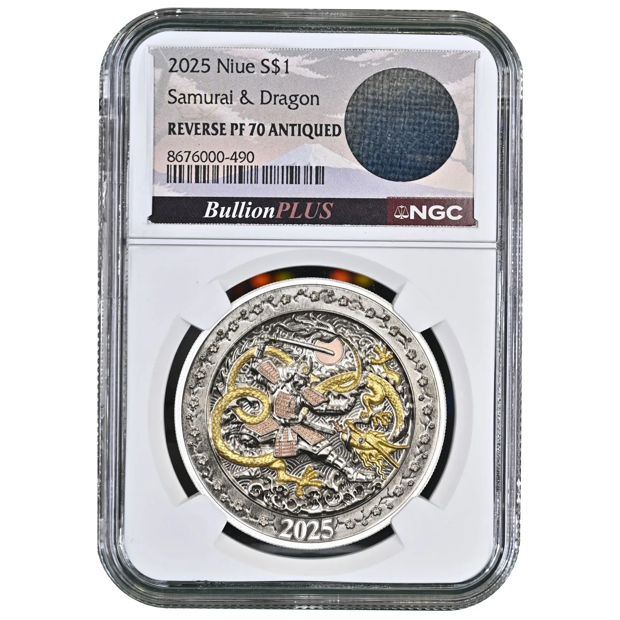 2025 Niue Samurai & Dragon NGC Reverse PF70 Antique