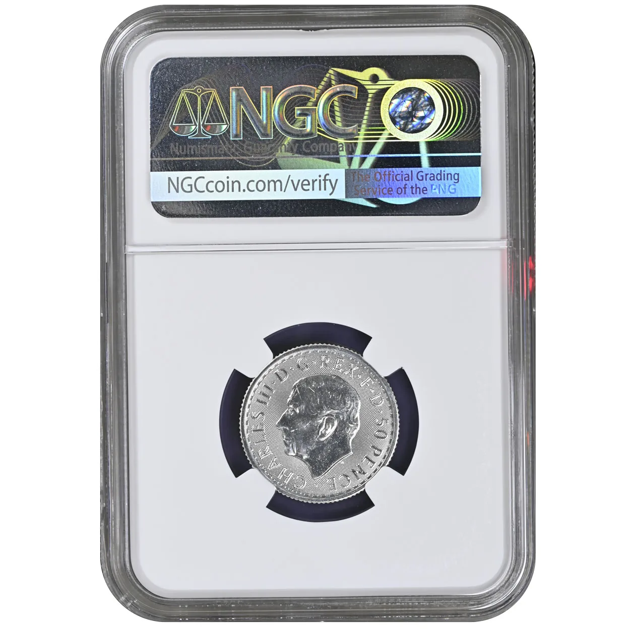2023 1/4 Silver 50P Great Britain NGC GEM UNC - Image 2