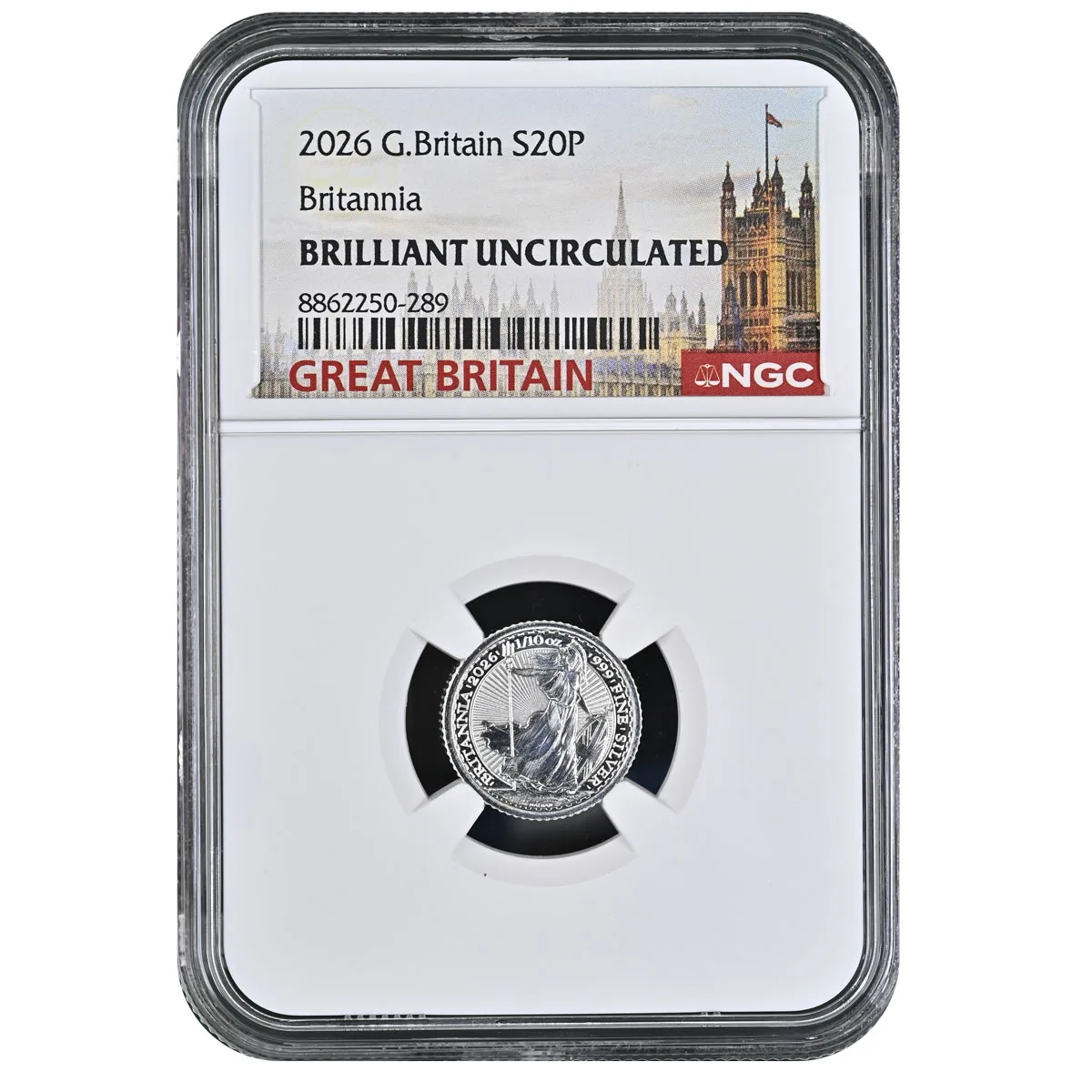 2026 1/10 Silver 20P Great Britain NGC BU