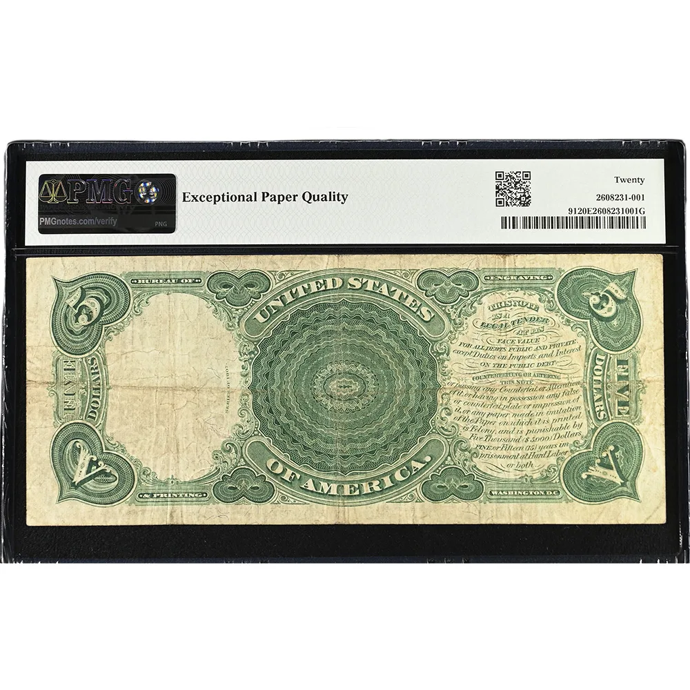 1907 $5 Legal Tender Fr#91 PMG Very Fine 20 - Image 2
