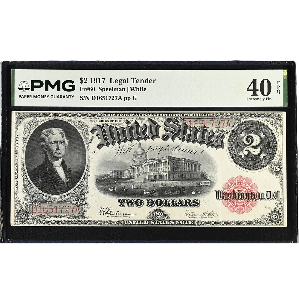 1917 $2 Legal Tender FR#60 PMG XF 40 EPQ